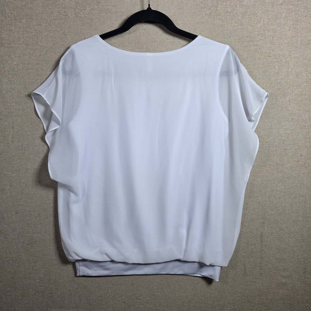 Neineiwu Womens XS Short Sleeve Sheer Shell PolySpandex Layered Look Blouse Top - Picture 9 of 9